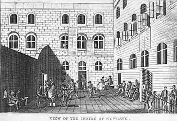 Utsikt över Newgates insida, 1809